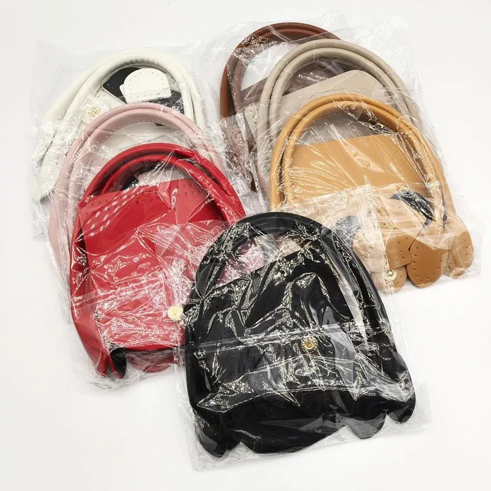 3Pcs/Set PU Leather Flap Cover Making Handbag Dumpling Bag Solid Color Leather Shoulder Bag Strap Crochet Handbag Accessories