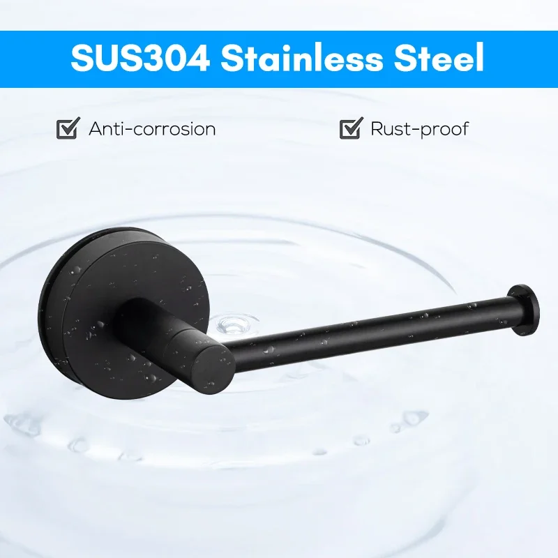 Stainless Steel Toilet Roll Paper Holder Punch-Free Towel Rack Wall Mount Toilet Tissue Paper Roll Storage Bathroom Accessories
