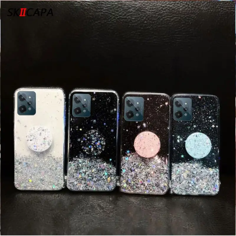 For Realme C53 C 53 Narzo N53 Glitter Gold Foil Sequins