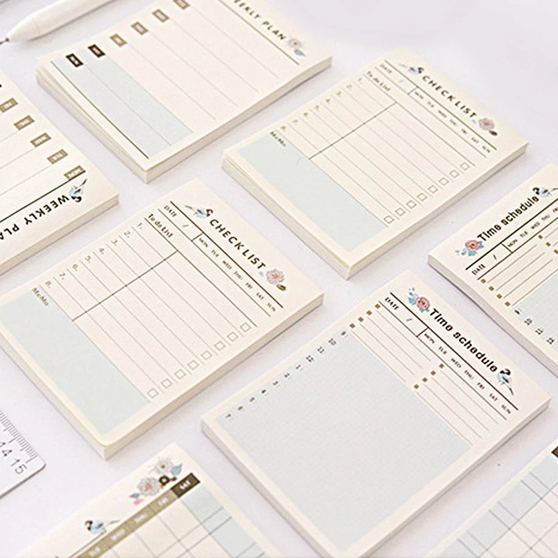 60 Sheets Cute Korean Stationery Planner Notebook Weekly Study Planner