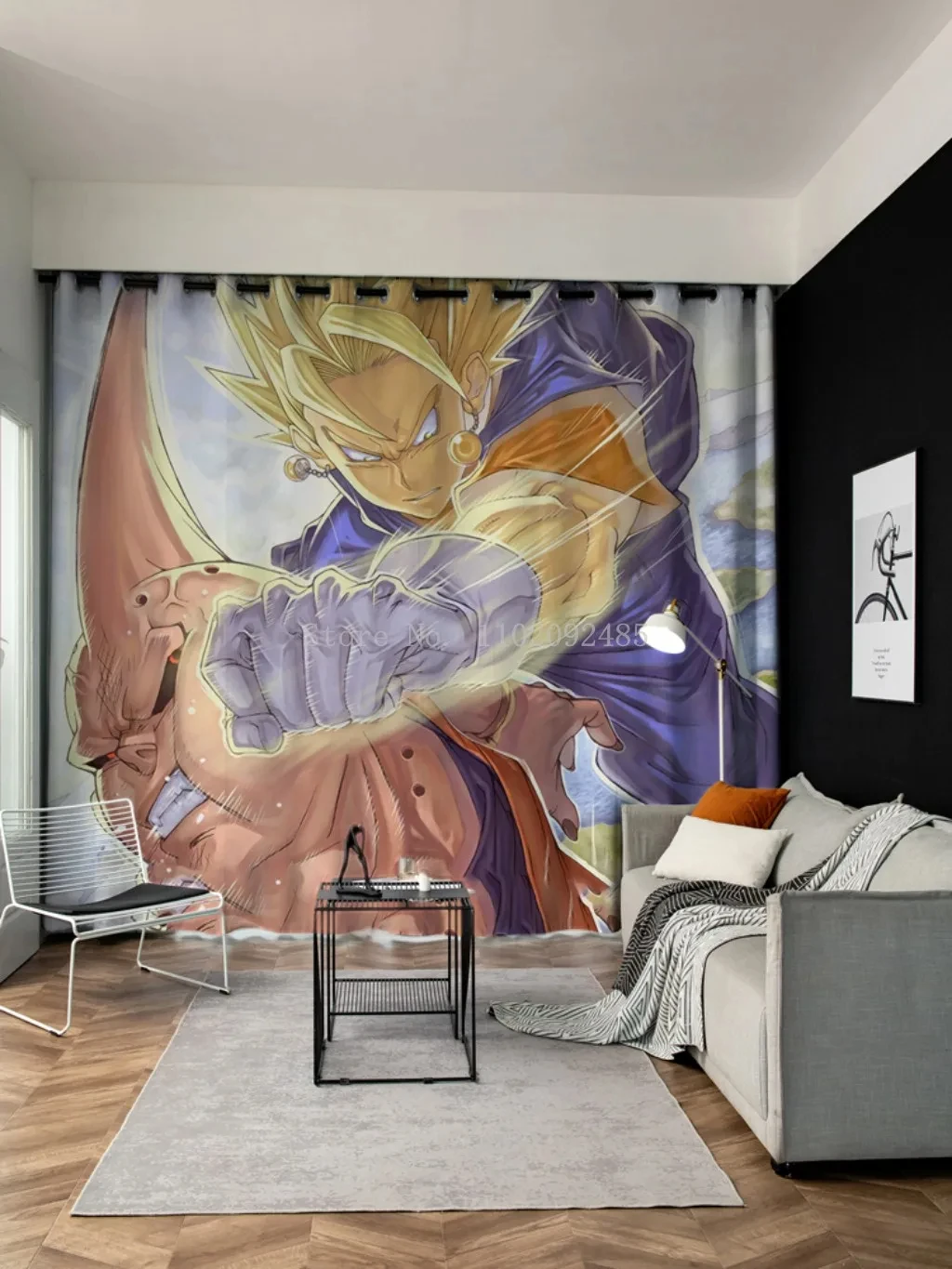 プリントドラゴンボールカーテン,窓,悟空,子供の寝室,リビング
