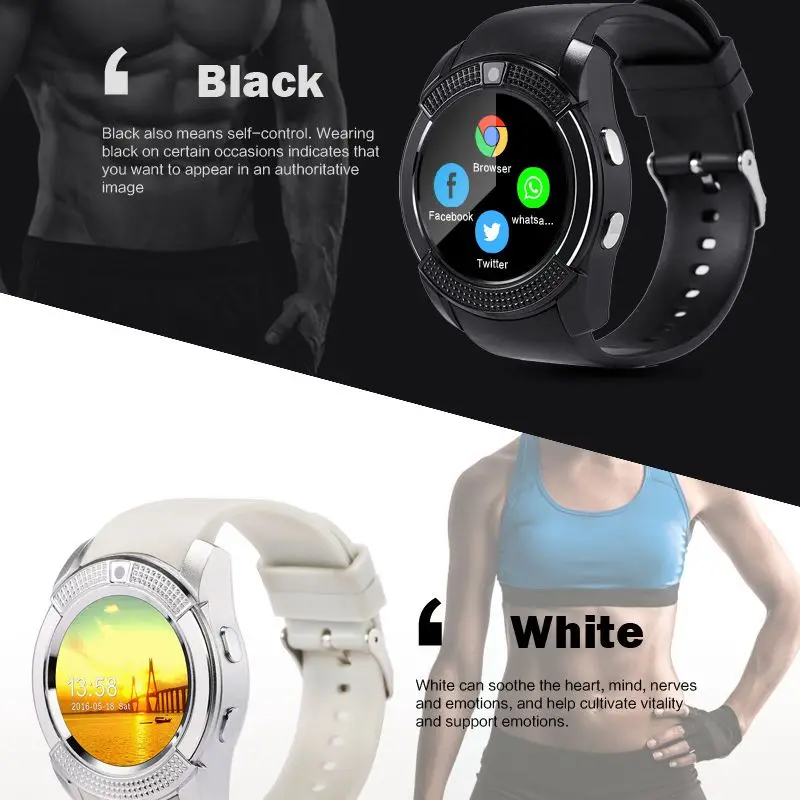 2022 V8 2G Ʈ ġ ȭ ð SIM 2G ī ī޶  ̾ Smartwatch IOS  ƮϽ ƮĿ