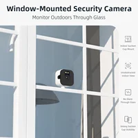 Caméra de fenêtre 4K, WiFi 5GHz, caméra intérieure pour la sécurité domestique, vision nocturne couleur, détection de mouvement, enregistrement 24/7, installation rapide 2
