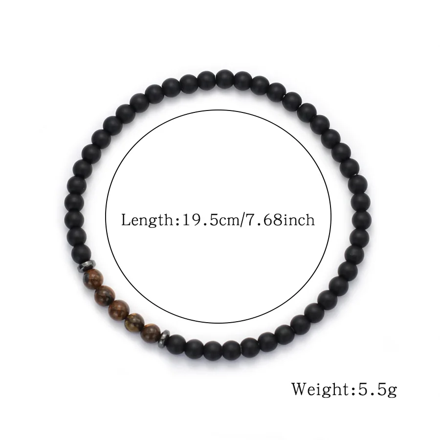 Tiger Eyes Malachite Lava Hematite Stone Beads Bracelet for Men Women