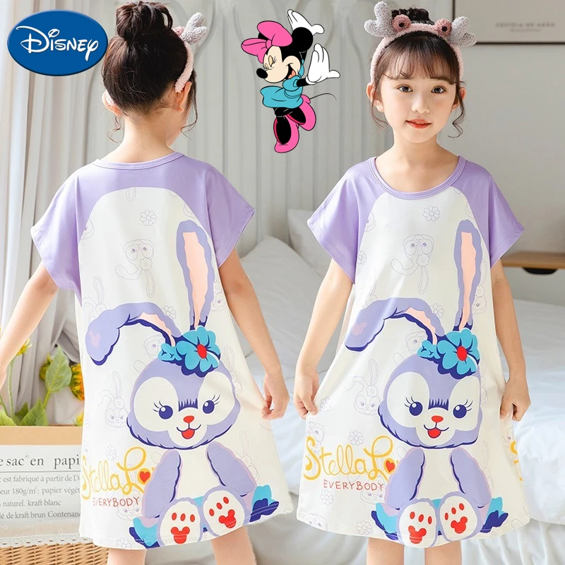 geboorte Vleugels onderhoud Disney Minnie Mouse Nachthemd Zomer Dunne Meisjes Pyjama Kawaii Cartoon  Homewear Korte Mouw Nachtkleding Nachtkleding Kids Kleding| | - AliExpress