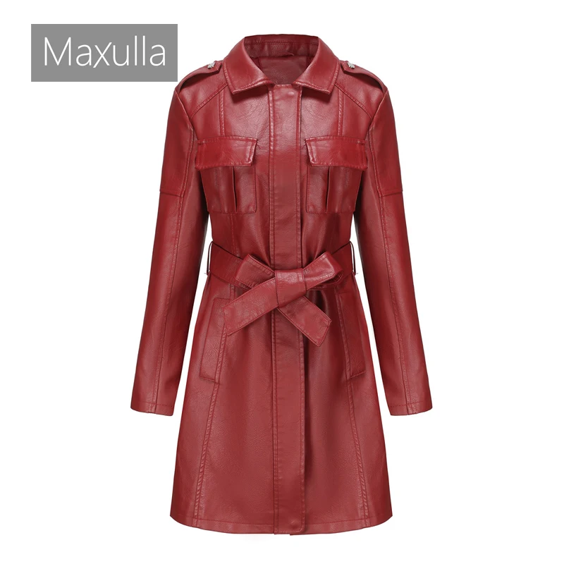 spring-autumn-women's-casual-leather-clothing-outdoor-windproof-pu-top-fashion-slim-mid-length-leather-coat-women's-clothing