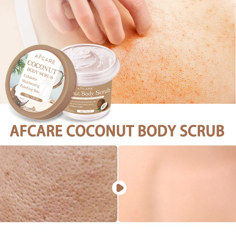 Body Scrub Coconut Exfoliator Body Scrub Smooth Skin Improve Chicken Skin Whitening Gentle Moisturizing 100g Deep Cleaning Cracked
