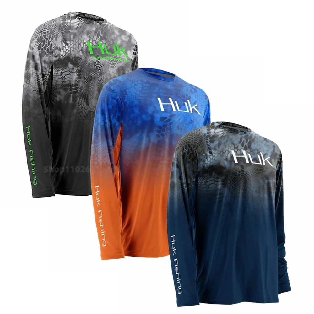 HUKFishingShirtSummerLongSleeveJerseyMenPerformanceUpf50Sun