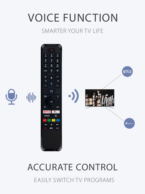 Dakana Télécommande de rechange pour Telefunken RC4318P / RC4318 Finlux  Vestel Edenwood 4K Ultra HD avec boutons  Netflix TV Récepteur TV  Remote Control préconfigurée et prête à l'emploi : : High-Tech