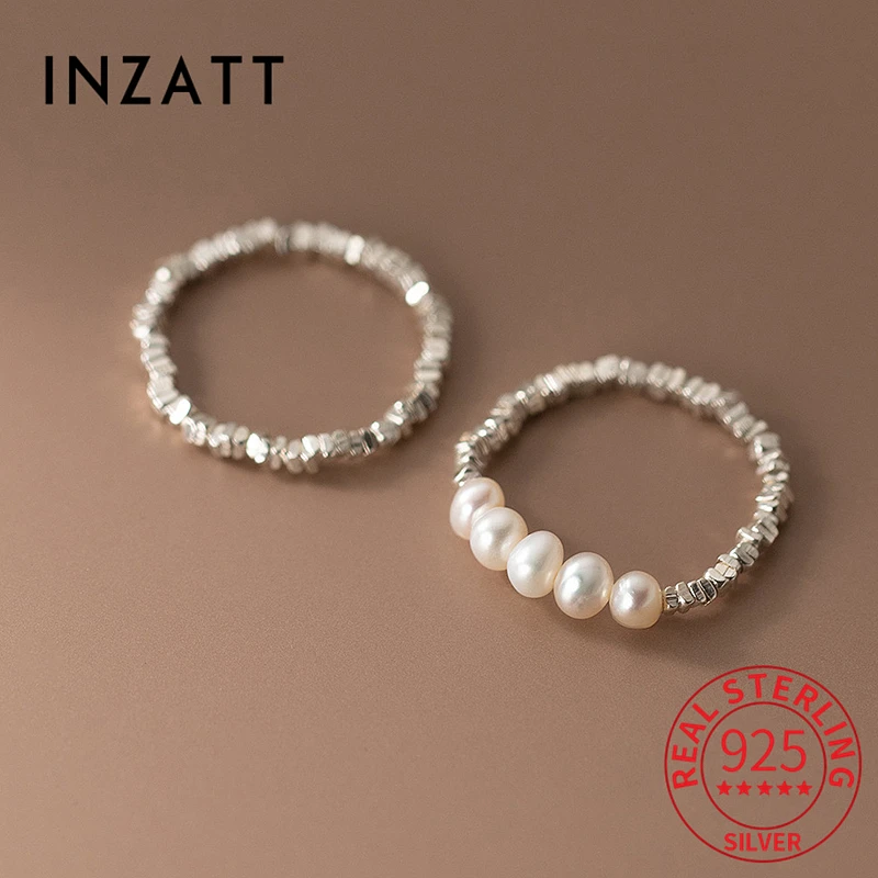 Silver Ring Real 925 Sterling Pearl Adjustable For Women Classic Fine Jewelry Minimalist Accessories