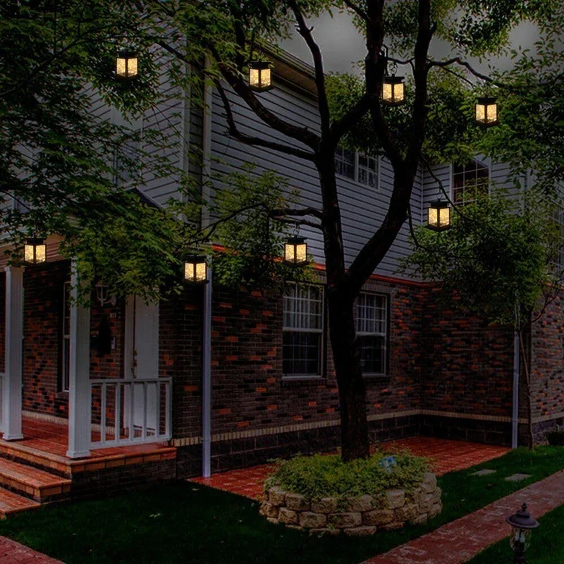 Solar Garden Hanging Candle Lights Retro Lantern Lamps