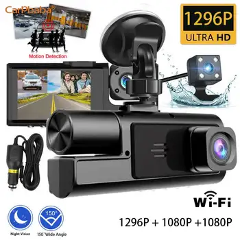 1296P DVR 2/3-Channel Front Inside Rear View Camera GPS WIFI Black Box Dash Cam For Cars Video Recorder Vehicle Car Accessories 1