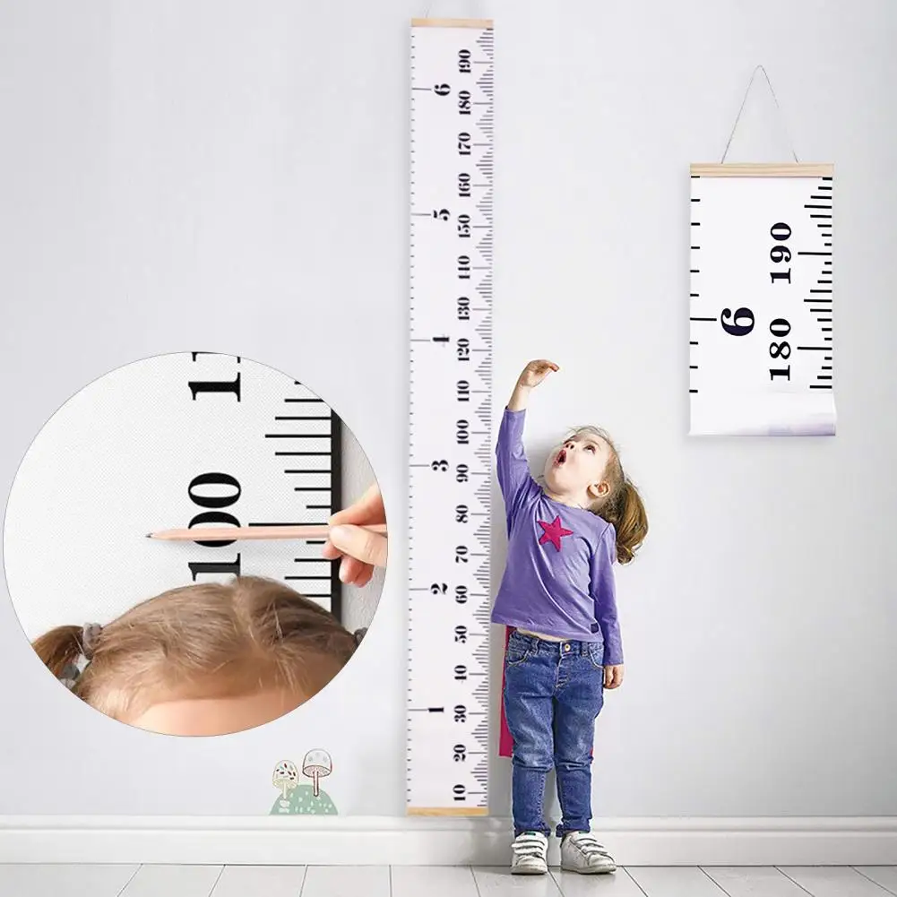 Children Height Measuring Rulers From Baby To Adult Removable Roll Up Height Measure Chart Wall Hanging Chart