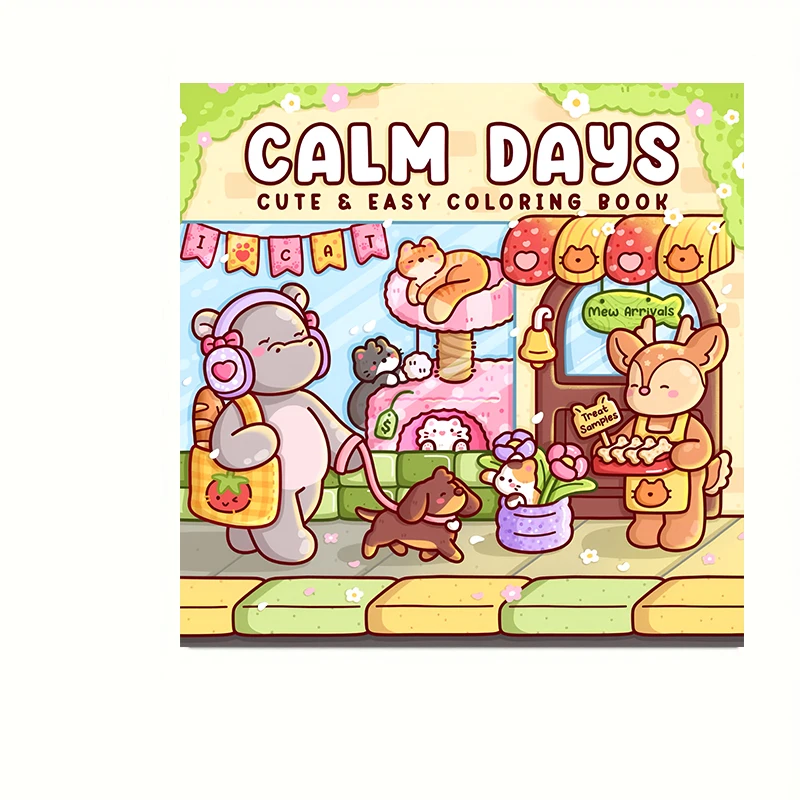 Cat's Daily Life Adult Coloring Book - 28 Pages of Creative Relaxation