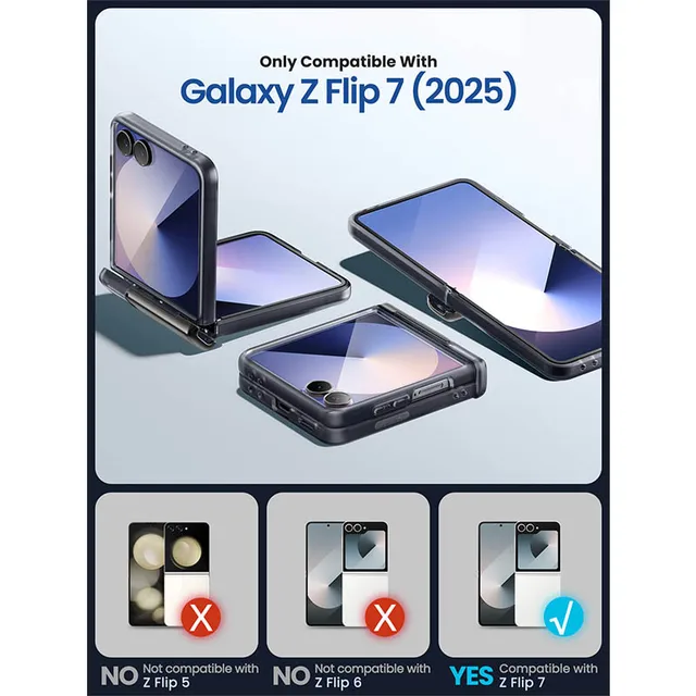 For Samsung Galaxy Z Flip 7 Case I-BLASON Cosmo Slim Matte Protective Magnetic Phone Case WITH Tempered Glass Screen Protector 2