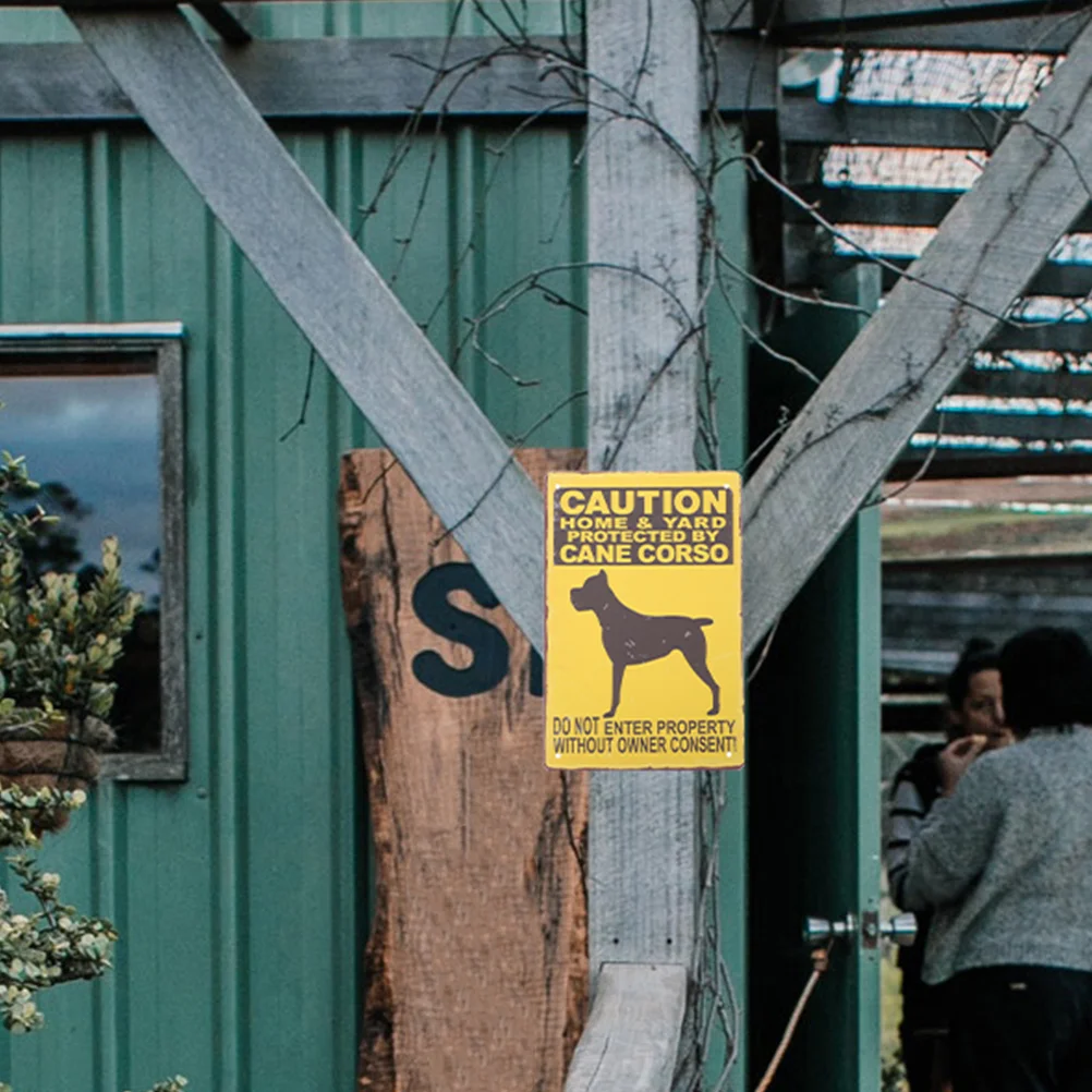 

Vintage Tin Painting Warning Sign for Dog Board Retro Emblems Signs Garden Lawn Decor Metal Portable