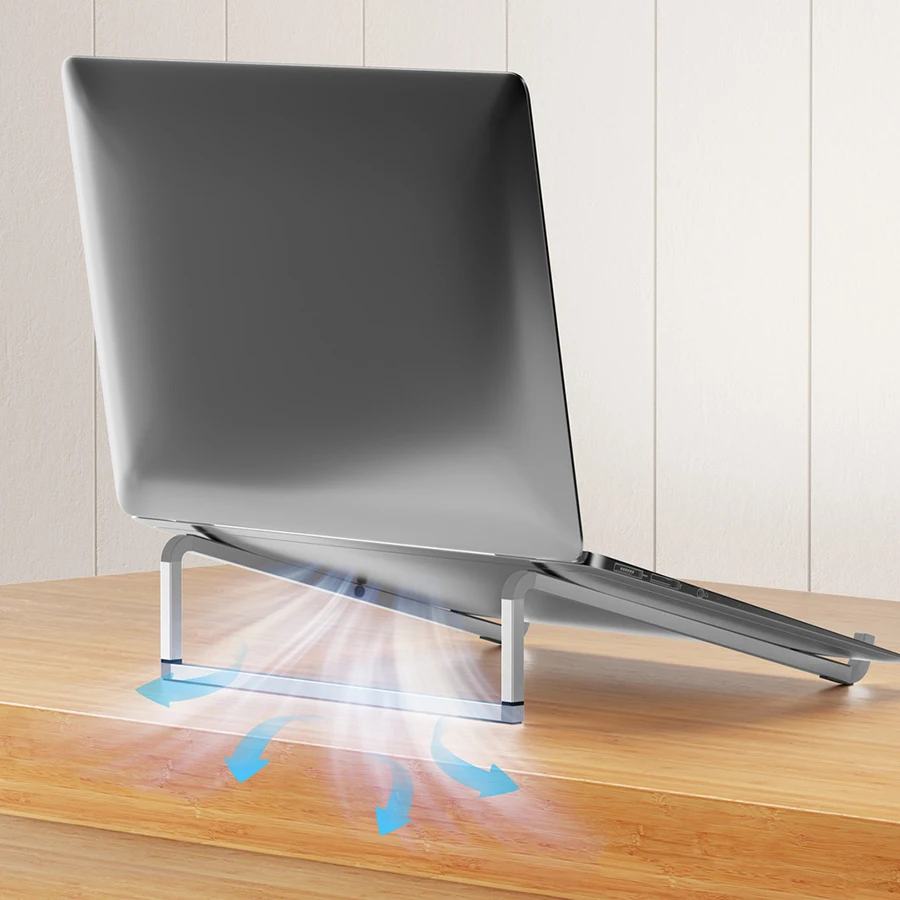 Adjustable Aluminum Laptop Stand with Heat Dissipation for Notebooks, Tablets, and PCs