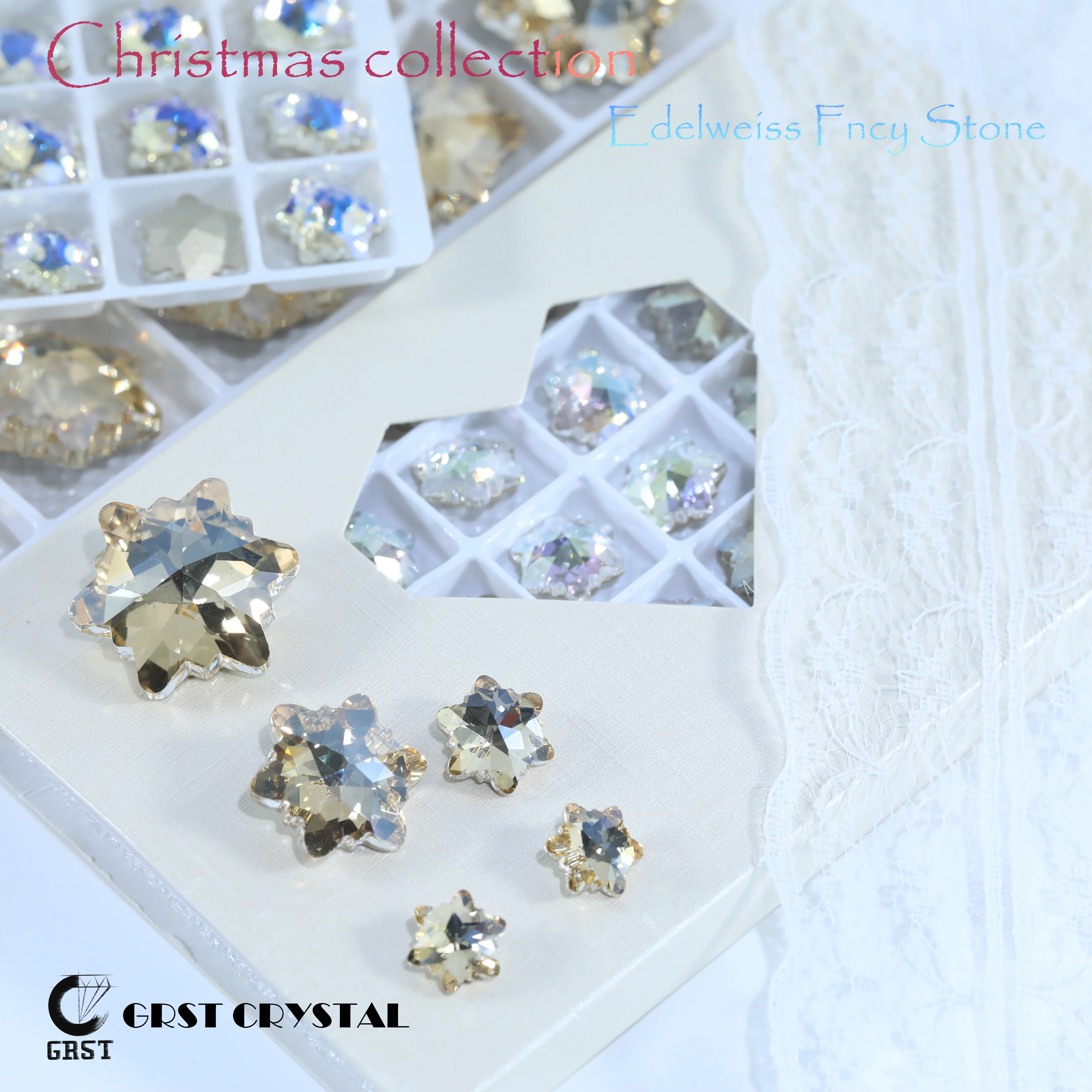 Edelweiss Fancy Stone Glänzende Kristalle Weihnachtskollektion Strasssteine DIY Bastelzubehör Haarschmuck Nagelkunst Taschenzubehör