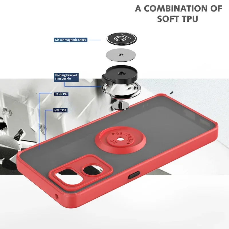 Durable Ring Holder Phone Case with Anti-Shock Protection – Versatile Back Cover
