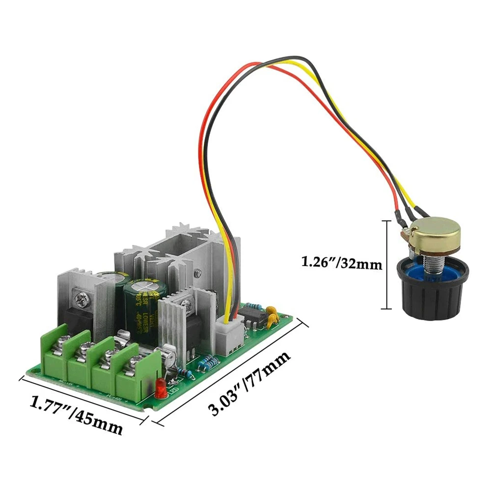12V 24V 36V 48V DC motor speed regulator DC10-60V High power drive module PWM Motor controller 2