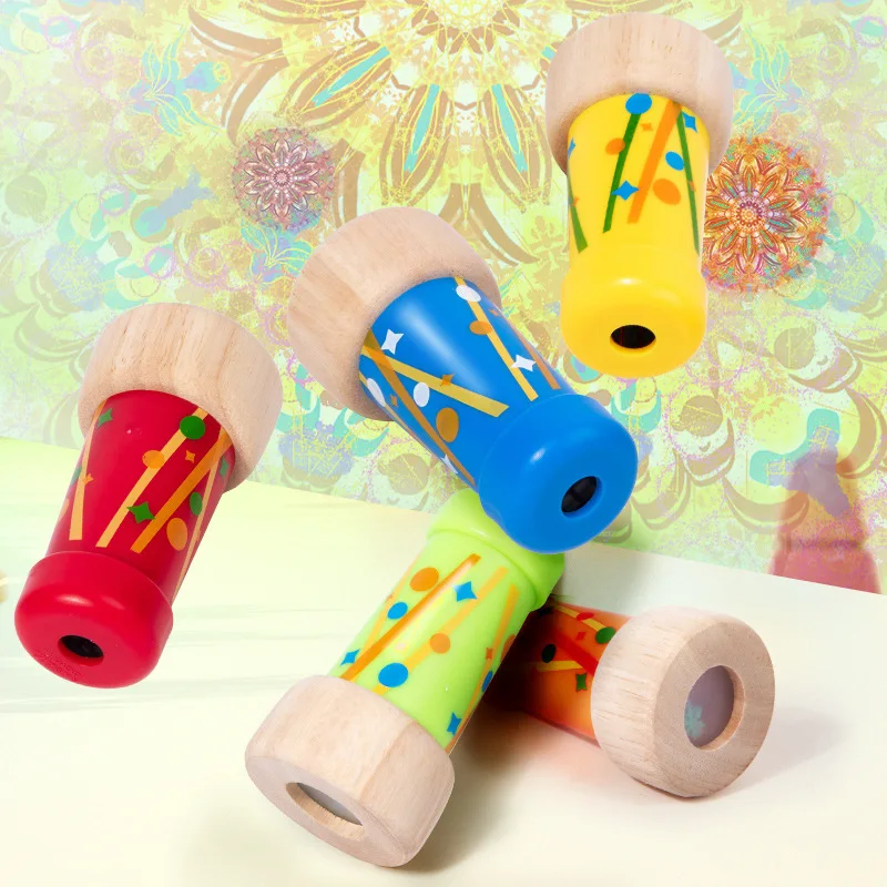 Wooden Science Kaleidoscope Kids Puzzle Classic Nostalgia Montessori Early Education Toys Teaching Aids Boys And Girls Gifts