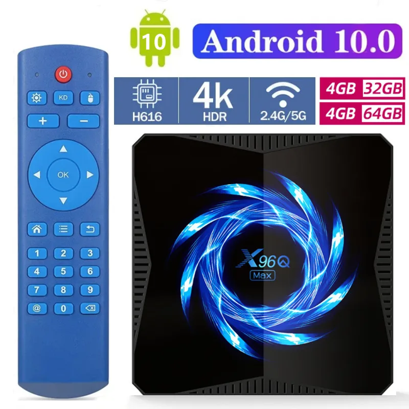 X96Q MAX Android10.0 TV Box Allwinner H616 Quad Core 4G/32G 4G/64G ROM Smart Player 2.4G/5G Wifi 4K HD Media Player Set Top Box x96q max android10 0 tv box allwinner h616 quad core 4g 32g 4g 64g rom smart player 2 4g 5g wifi 4k hd media player set top box