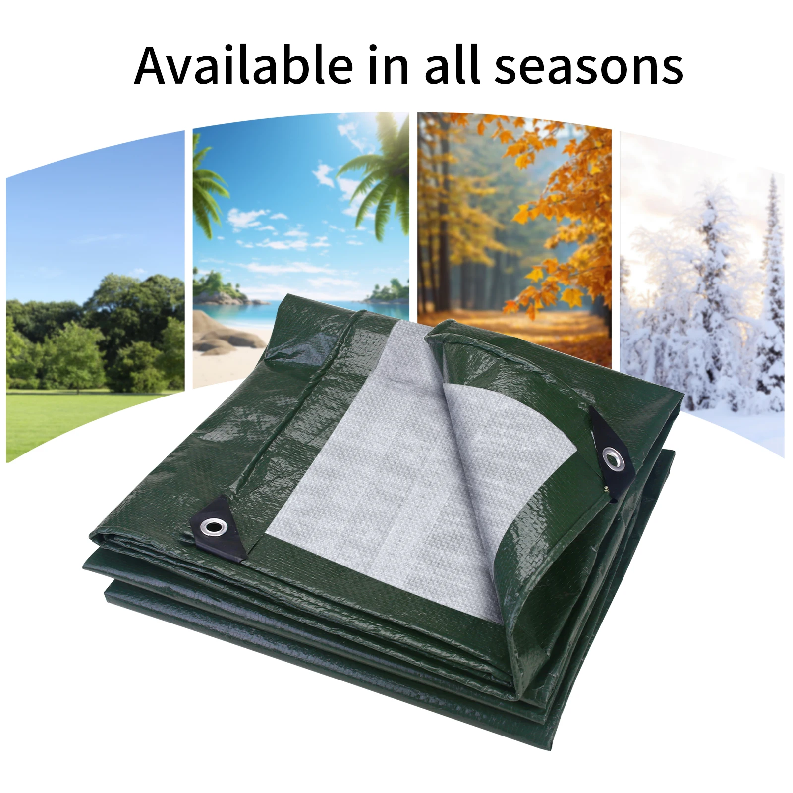 Waterproof Tarpaulin Heavy Duty Tarp Large Ground Camping Sheet Aluminum Eyelets For Outdoor Furniture Caravan Car Cover