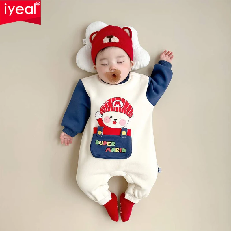 

IYEAL New Baby Winter Cute Cartoon Romper Newborn Baby Girl Warm Jumpsuit Autumn Fashion Baby's Wear Kid Climb Clothes