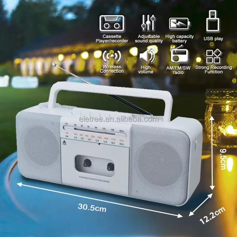 PX-700BT 레트로 휴대용 올드 USB 멀티밴드 라디오, 무선 블루투스 스피커, 스테레오 카세트 녹음기, TF/MP3 플레이어, 자동 정지