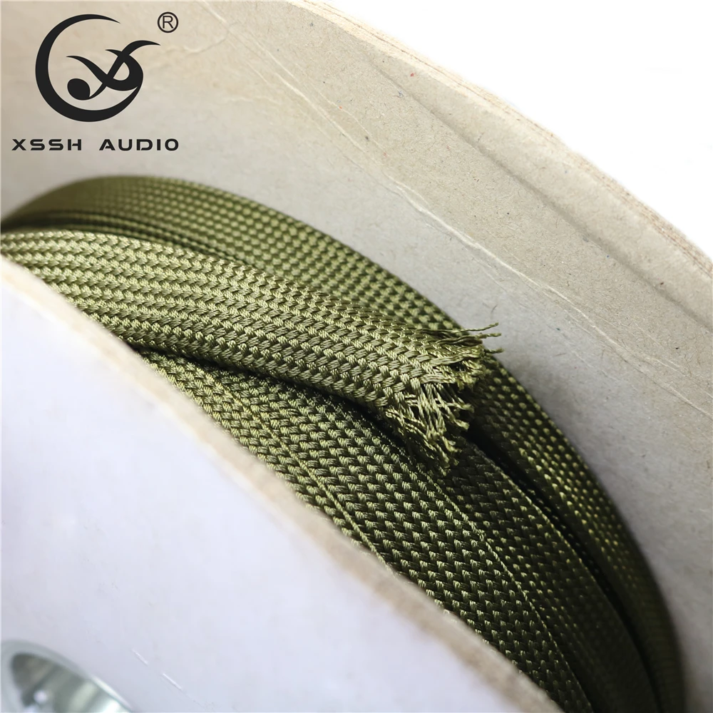 Luva de Poliamida de Algodão Verde Alta Densidade Faça Você Mesmo Hifi Speaker Power Audio Wire Amortecedor Bainha de Cabo Trançado 10m 20m - Image 5