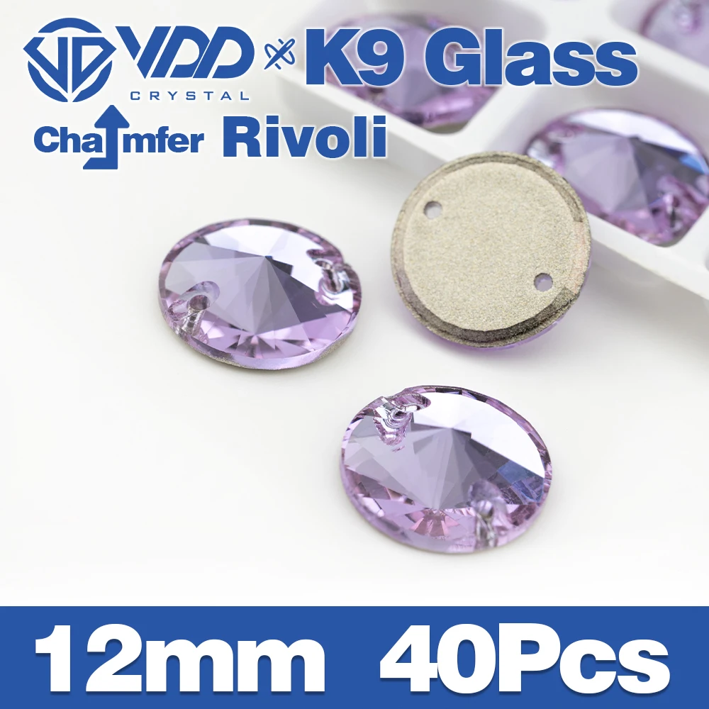 VDD S122 Violette Chamfer-Strasssteine aus hochwertigem K9-Glas zum Aufnähen, Kristall-Flachsteine zum Basteln, für Kleidung, Hochzeitskleider – Detail 32