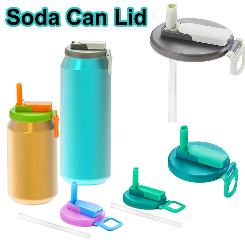 Couvercle De Canette En Silicone Avec Paille – Lavable Lave-vaisselle, Anti-éclaboussures – Garde Les Boissons Fraîches Et Propres