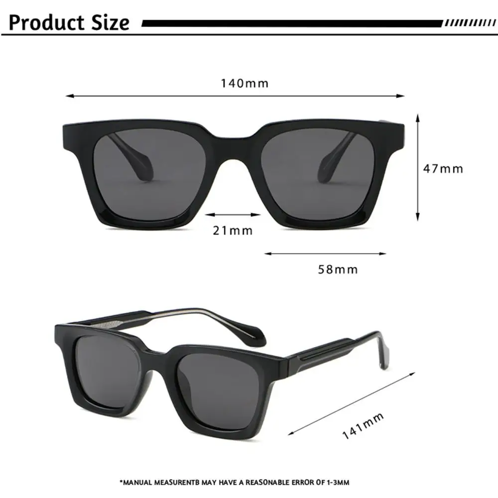CATERSIDE Neue modische Sonnenbrille für Herren mit quadratischen Gläsern, optische Sonnenbrille für Damen, für Outdoor-Reisen, Fahren, Sommerbrille – Detail 4