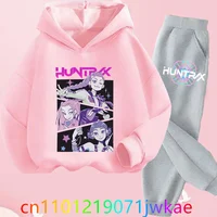 Kids Cartoon Long Sleeve Hoodie and Pants 2pcs Set Toddler Baby Girls Boys Outfit Boutique Clothing Suit KPop Demon Hunters