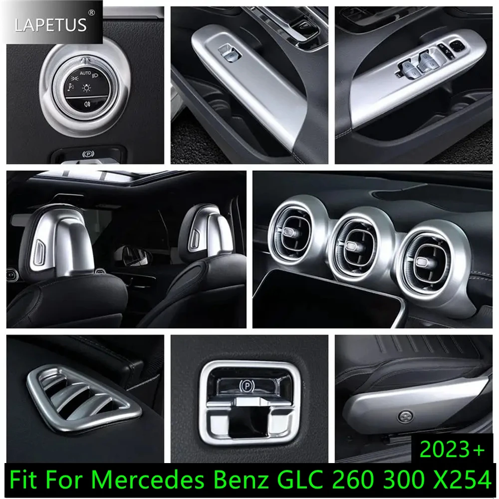 

Shift Gear / Headrest Adjust Button / Handbrake Cover Trim For Mercedes Benz GLC 260 300 X254 2023 2024 Matte Car Accessories