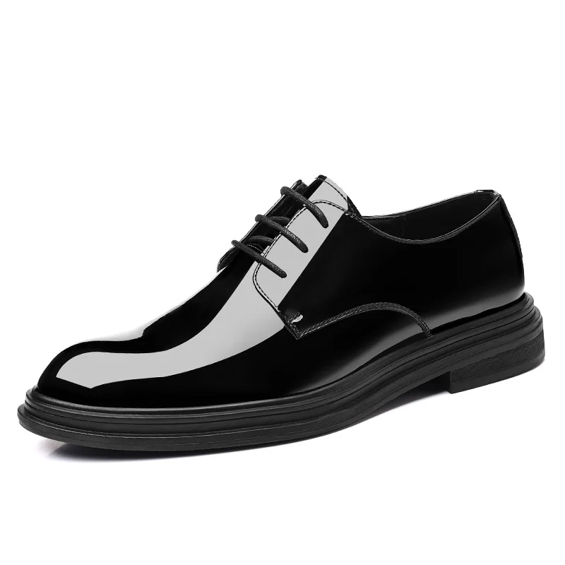 

Korean Patent Leather Increase 8cm Heel Shoes for Men Fashion Casual Spring Autumn New Designer Cusp Men's Dress Shoes Man