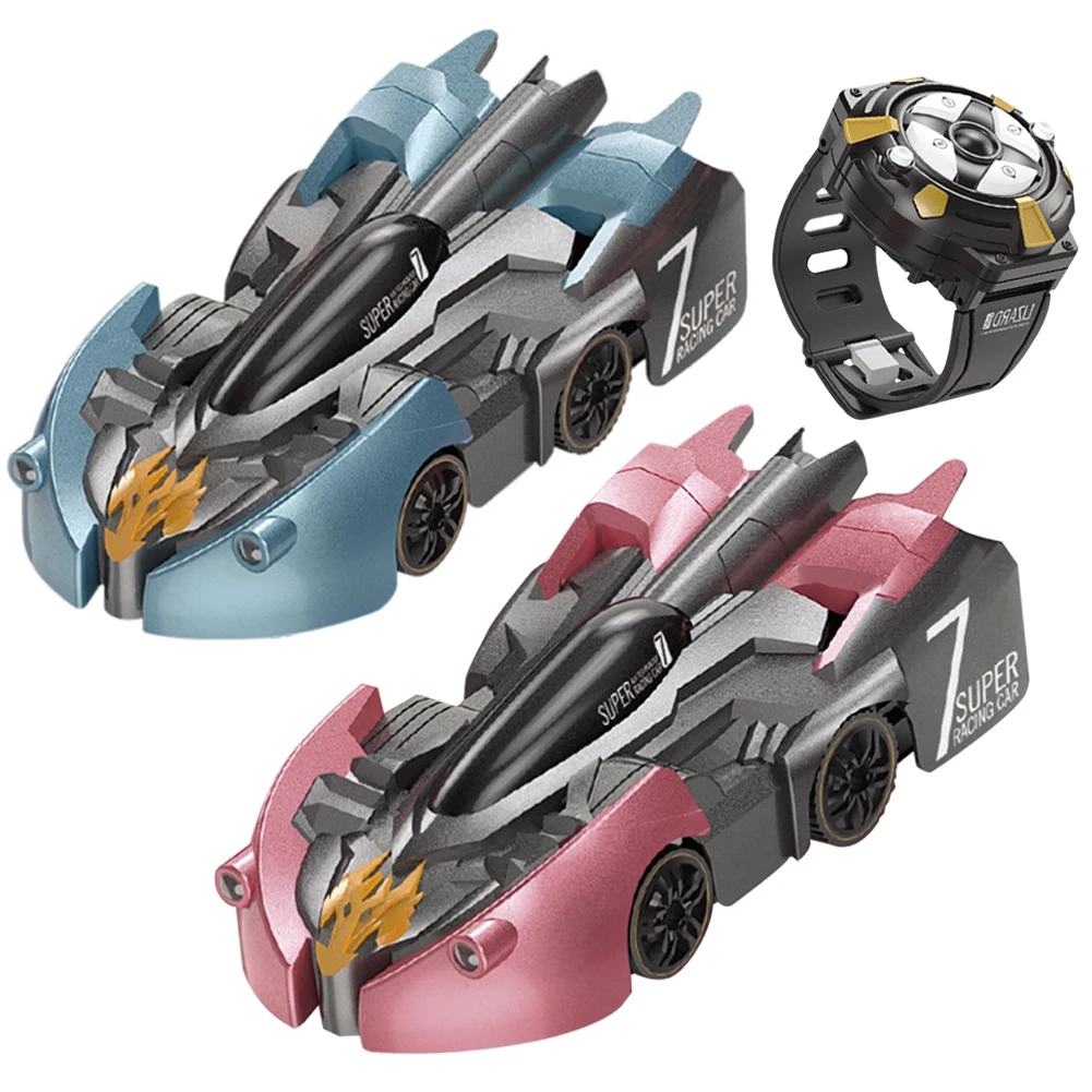 【Big-promotion】 Wall Climbing RC-Stunt Car with Watch Remote Control Stunt Car Toy ° Rotating Anti Gravity for Ages 6-12 Boys Girls.