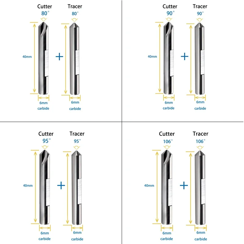 Key Cutting Machine Tracer Point High Security Carbide Tracer Point 80&deg;-105 For Key Machine to Copy Dimple Keys