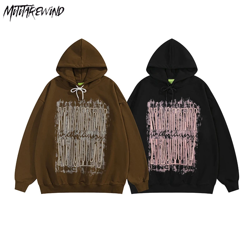 

Casual Streetwear Autumn Winter Sweatshirts Couple Long Sleeve Pullover Casual Graphic Hooded Hip Hop Fashion New Hoodies