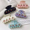 French EMI Jay Hair Claw Clip Acetate Shark Clamp Cute Cherry Pie Personalized Diamond Embellished Hair Accessories for Women