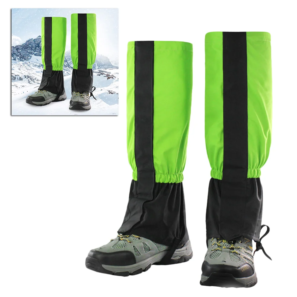 1 Pair Waterproof Breathable Wearable Outdoor Skiing Climbing Hiking Snow Leg Gaiters Boot Covers Protectors (Black)