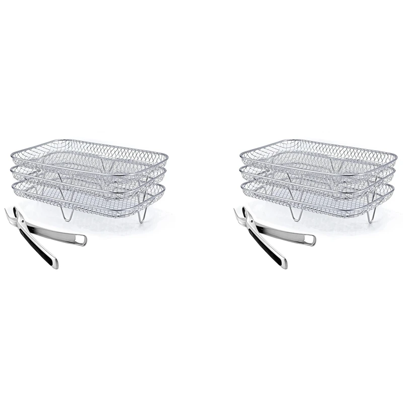 

AD-2X Air Fryer Rack For Ninja Dual XL Air Fryer,Multi-Layer Dehydrator Rack Toast Rack For Ninja Foodi DZ201 DZ40