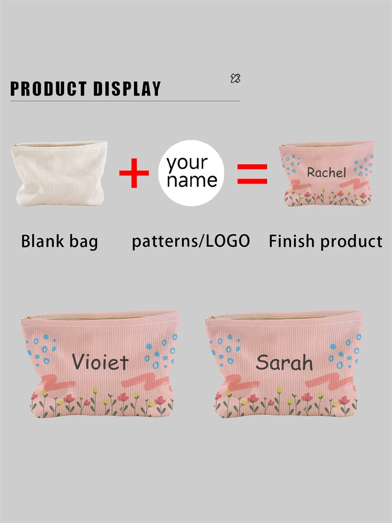 New women's makeup bag, customized photo makeup bag, zipper makeup bag, can be customized according to your unique design