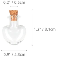 12 Pieces Mini Glass Bottle Cute Jars Vials with cork Wish Bottle glass vial pendant (Love Heart) 1