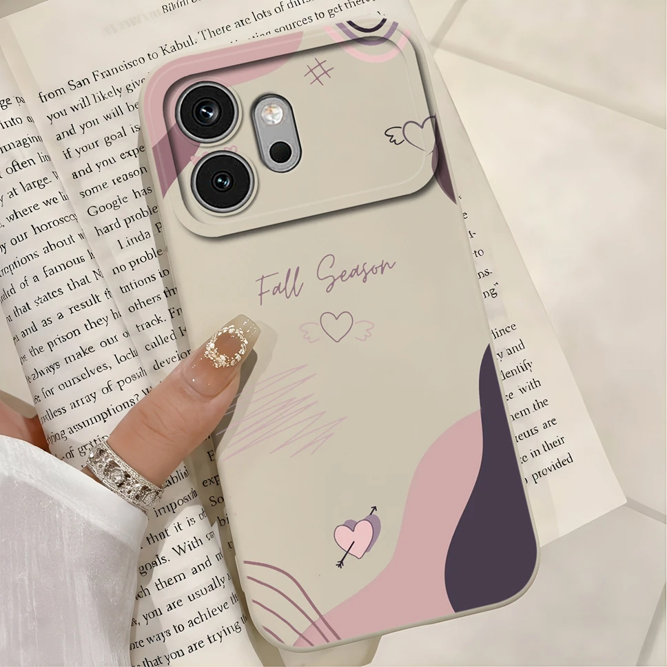 Multicolor Hearts Print Liquid Silicone Soft Shockproof Protective Phone Case