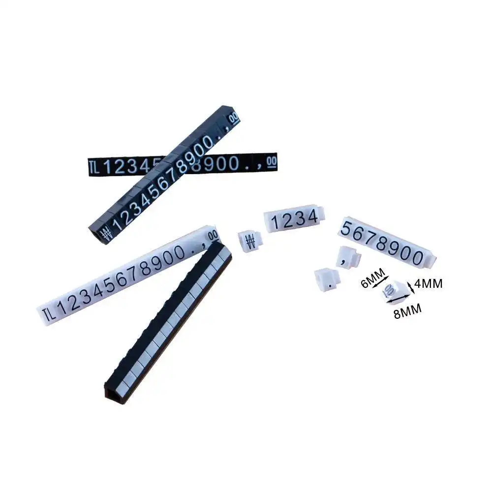 RUB 가격 태그 큐브 숫자 태그, 숫자 태그, Sia 시계, 보석 팝 가격 디스플레이 스탠드, 4x6mm
