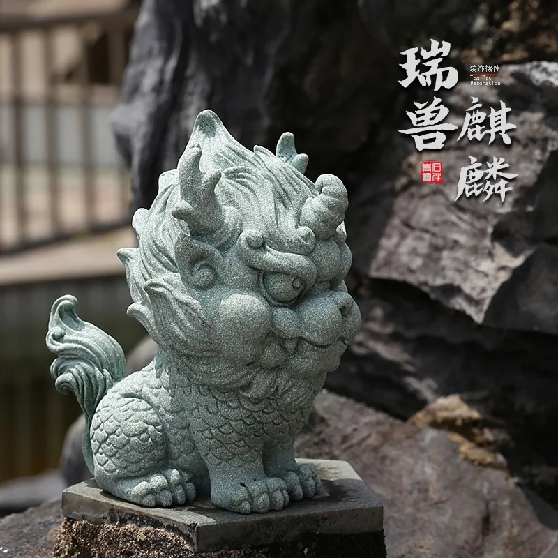 

Зеленый песок камень благоприятный чудовище цилин Аквариум Ландшафтный Национальный Стиль домашняя гостиная Zhaocai Pixiu чай украшение домашних животных