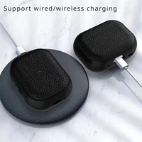 Leather Texture Case For Apple Airpods 1 2 3 4 Pro air pods Wrieless Bluetooth Earphone Protective Cover Anti-lost Headphone Bag 4