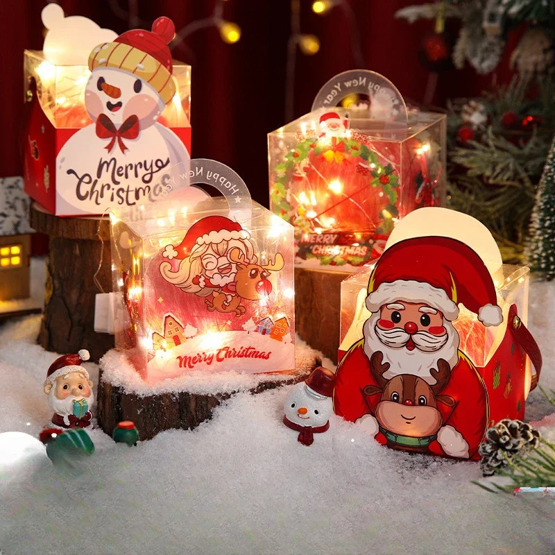 

Прозрачные рождественские подарочные коробки, прозрачный контейнер для хранения, коробка для высушенных фруктов, маленькие подарочные коробки