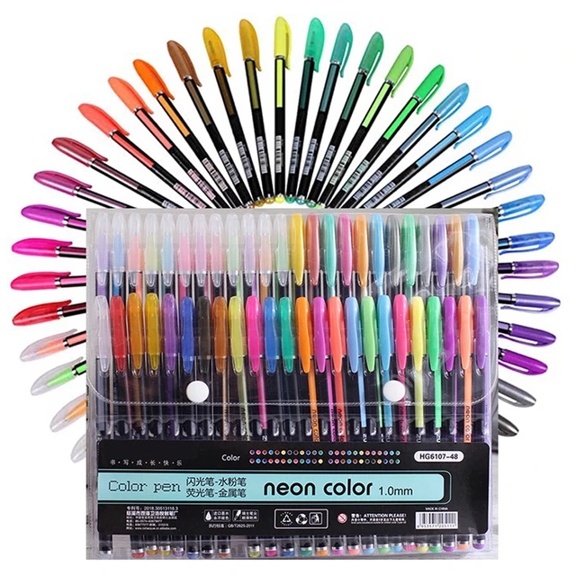 Glitter Gel Pens Coloring Books  Glitter Gel Pen Coloring Set - 24pc/set  Colors Gel - Aliexpress